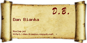 Dan Bianka névjegykártya